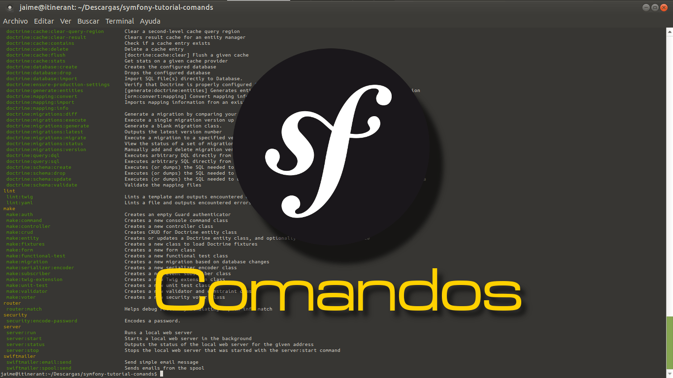 Symfony Flex comandos