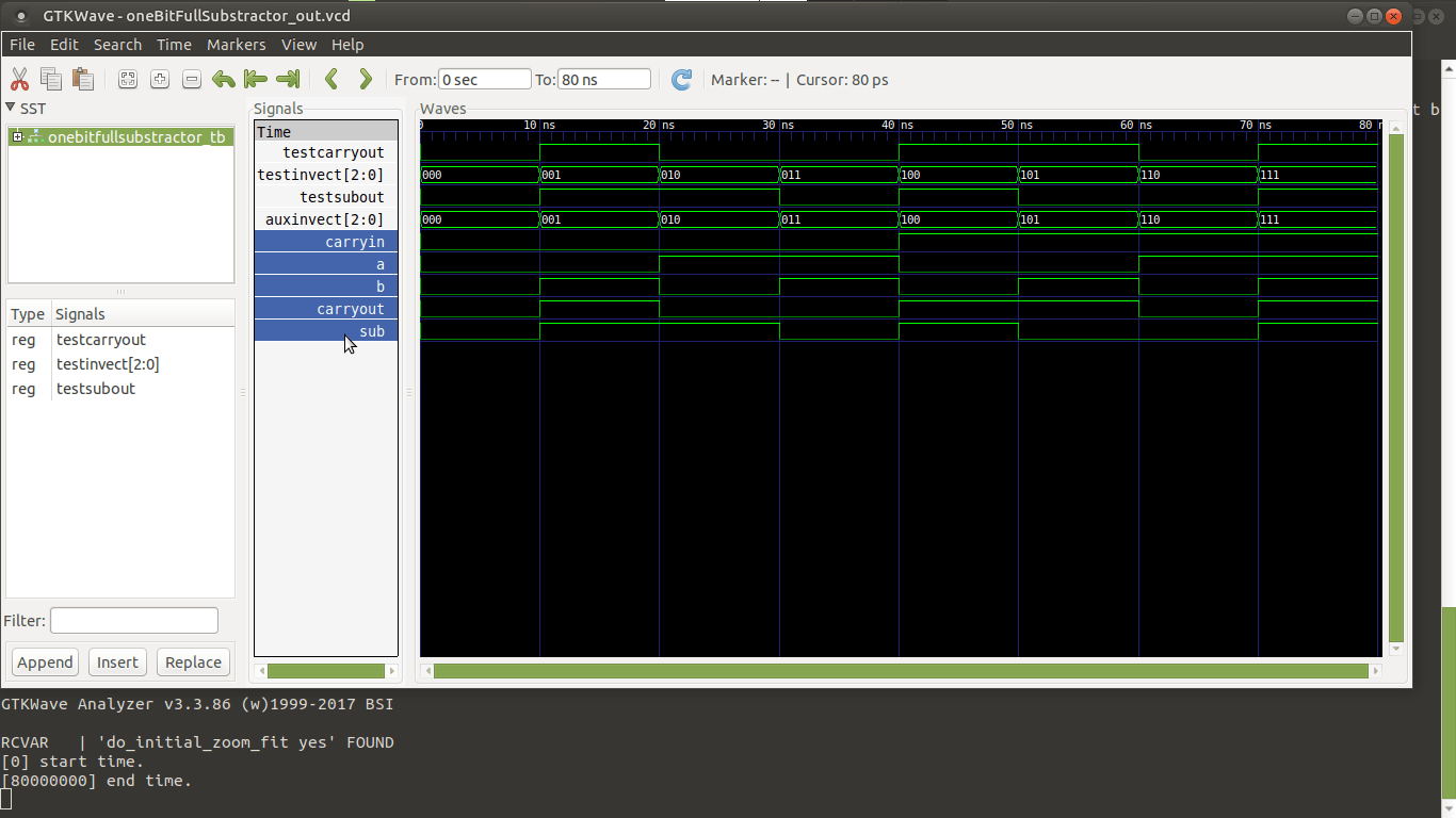 VHDL: restador completo de 1 bit